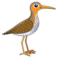 Flat Design Bird in Bold Solid Colors with White Background vector