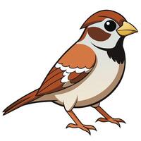 Bird in Flat Design with Solid Colors vector
