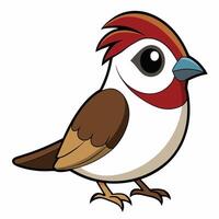 A cartoon bird with a red and white head vector