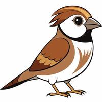 Retro Bird Design in Flat Style with Solid Colors vector