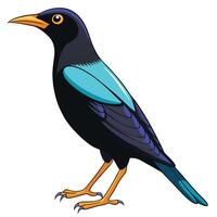 Art of a Bird in Flat Design with Clean Solid Colors vector