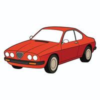 Bold Car Illustration with Flat Colors and White Background vector