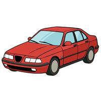 Car Icon with Flat Design in Solid Colors vector