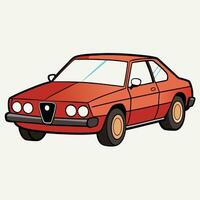 Flat Car with Minimalist Style and Solid Colors vector