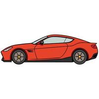 Simple Car Illustration in Flat Style with Bright Colors vector