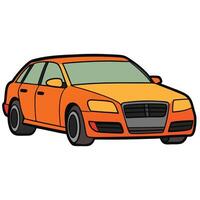 Simple Car Illustration with Flat Colors and White Background vector