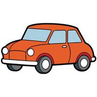 Retro Car Illustration with Solid Color Scheme and Flat Design vector