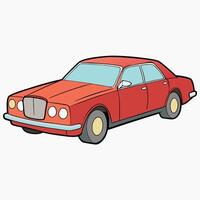 Retro Car Icon with Flat Design and Solid Colors vector