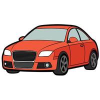 Flat Public Car Design with Bright Solid Colors vector