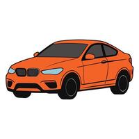 Art of a Car in Flat Design with Clean Solid Colors vector