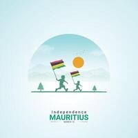 Mauritius Independence Day. Mauritius Day best for social media post design vector