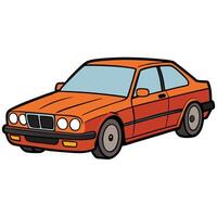 Minimalist Car Icon with Solid Color Design on White Background vector