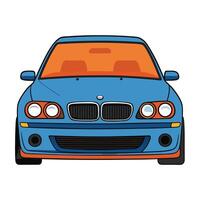 Clean Car Art in Solid Colors and White Background vector