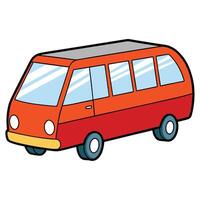 Art of a Bus in Flat Design with Clean Solid Colors vector