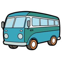 Stylish Bus Design with Flat Colors on White Background vector