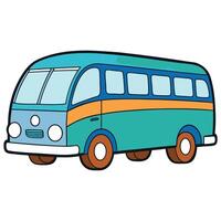 Simple Design of a Bus with Solid Colors and White Background vector