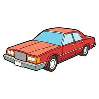 Classic Retro Car in Flat Style with Solid Color Design vector