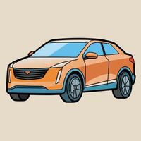 Flat Design of a Fast Car with Bright Solid Colors vector