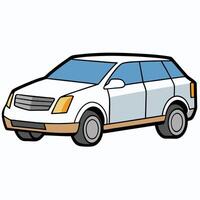Boldly Colored Car Icon with Flat Design on White Background vector