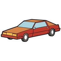 Flat Convertible Car with Solid Color Design vector