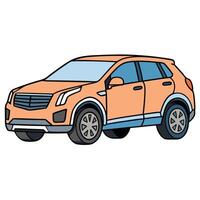 An orange suv on a white background vector