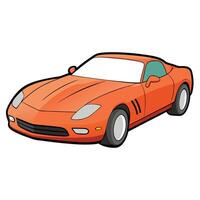 Luxury Car Art in Flat Style with Solid Color vector