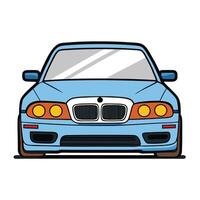 Solid Color Classic Car in Flat Style on White Background vector