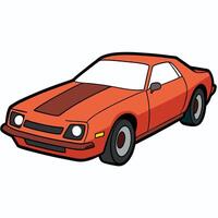 Flat Compact Car with Bright Solid Color and White Background vector