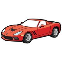 Compact City Car Art with Solid Color and White Background vector