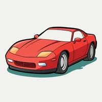 Car in Parked Position with Nature Background Design vector