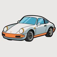 Bold Car Design in Flat Style with Bright Colors vector