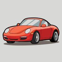 Modern Car Design with Simple Solid Colors on White Background vector