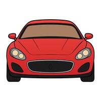 Flat Car Design with Bright Solid Colors on White Background vector