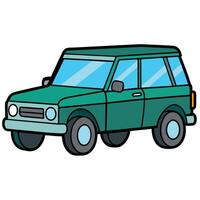 Bold Design of a Car in Flat Style with Solid Colors vector