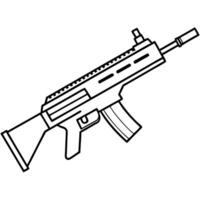 Modern Gun Design in Flat Style with Solid Colors vector