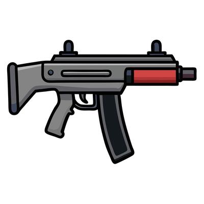 Gun Icon with Flat Style and Bold Solid Colors