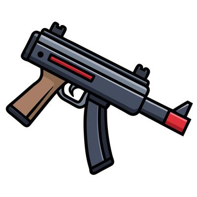 Simple Gun Design with Solid Colors for Marketing