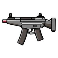 Simple Gun Illustration in Flat Style with Solid Colors vector