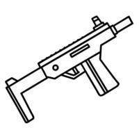 Gun Icon with Flat Style and Solid Colors vector