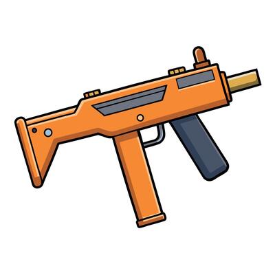 Solid Color Gun Icon with Simple Flat Design for Advertising
