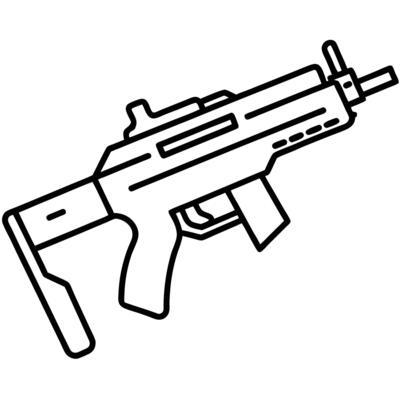 Flat Design of a Gun with Bold Solid Colors