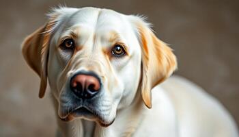 Close Up Portrait of a Yellow Labrador Retriever Dog photo