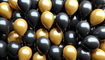 Black And Gold Balloons Background photo