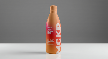 stainless steel bottle with printing mockup psd