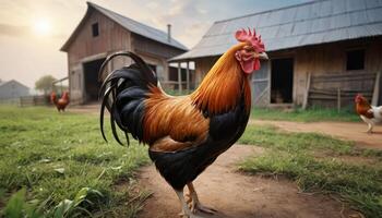 Rooster In A Rustic Farm Setting photo
