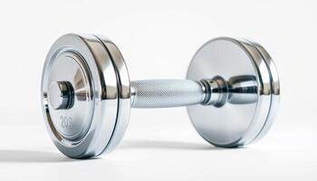 Chrome Dumbbell on White Background photo