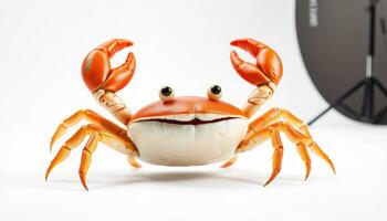 Funny Orange Crab Isolated On White Background photo