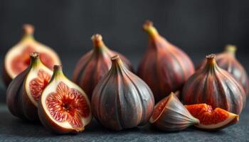 Fresh Figs On Dark Surface photo