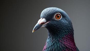 Close Up Portrait of a Pigeon with Water Droplets photo
