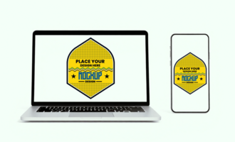 Tablet pc and smartphone mock up template for digital technology and modern communication psd